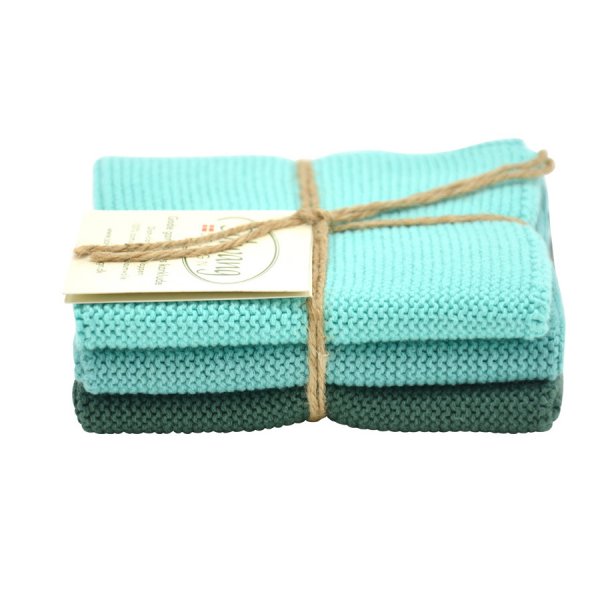 3er Set Wischtuch petrol kombi